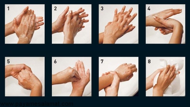 طریقه صحیح شستن دست ها